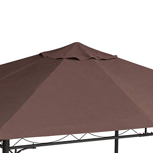 Outsunny Pavillondach, Ersatzdach für Pavillon, Pavillonabdeckung, Sonnenschutz Polyester, Kaffee, 2,98 x 2,95 m – Bild 6