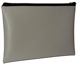 MDM Security Bank Deposit / Utility Zipper, Coin Bag, 14x10 Inches/ Gray Money Bag.
