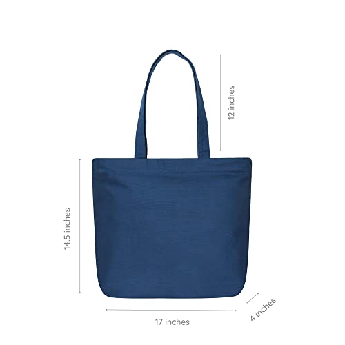 Eco Right Large Canvas Tote Bag for Women, Tote Handbags for Women with Zipper & Inner Pocket for College, Shopping, Office 3