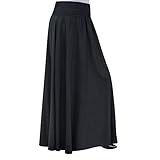 NREALY Skirt Womens Fashion Elastic Waist Solid