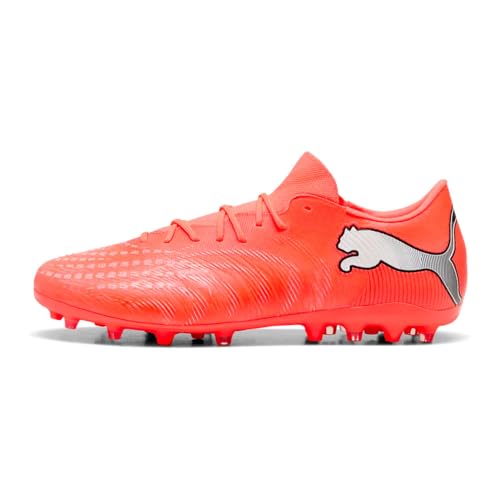PUMA Future 9 Match Fusion MG Chaussures de Football Unisexes Rouge Brillant Blanc Noir Argent 45 EU, Glowing Red PUMA White PUMA Black PUMA Silver, 45 EU