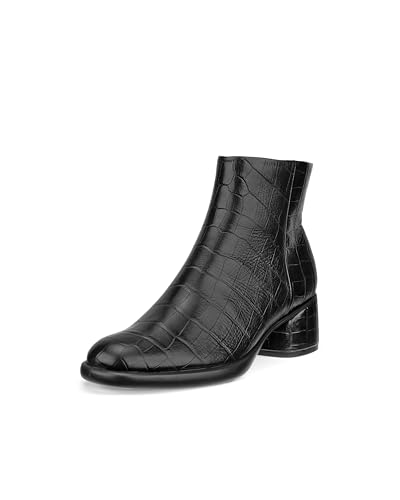 ECCO Women's Sculpted Luxury 35MM Ankle Boot, BLACK REPTILE PRINT, 5-5.5