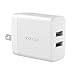 USB Wall Charger, dodocool 2-Port 4.8A Charger Adapter with Quick Charge 3.0 and Charge Protection, Foldable Plug Compatible for iPhone, Samsung, Huawei, Kindle, MP3, Speaker and More (Basic Model)