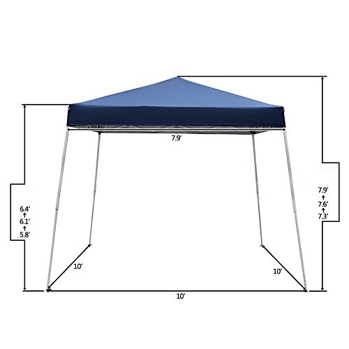 AyaMastro Portable 118" x 118" Blue Pop up Gazebo Canopy Tent Outdoor Beach Sunshade w/Carry Bag with Ebook - Thumbnail 4