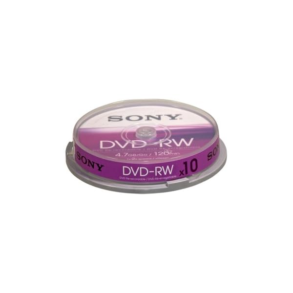 Sony 10DMW47SP DVD-RW Rohlinge (1x-2x Speed, 4,7GB, 120 Min, 10-er Stück Spindel) – Bild 3