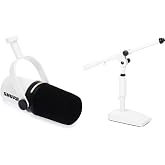 Shure MV7+ Hybrid Podcast Microphone with Desktop Boom Stand - White