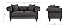 Divano Roma Furniture Classic Linen Fabric Scroll Arm Tufted Button Chesterfield Style Loveseat Couch (Light Grey)