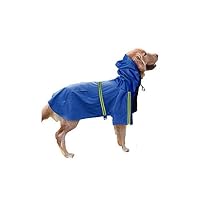 Pet Raincoat,Waterproof Pu Dog Coat Jacket Large Dog Raincoat Dog Clothes Pet Puppy Dog Cat Jacket Outfits Labrador,Blue,XXL