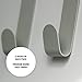 Premium over the Door Hook 2-Pack. Sturdy Design Stainless Steel Door Hanger Over Door Hooks with Warm Grey Powder Coated Finish. Over The Door Hooks for Clothes, Towel Hook, Coat Hooks and More.
