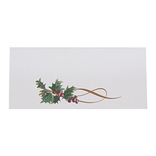 Christmas and Holiday Holly Swirl Printable Place Cards, Set of 150 (25 Sheets), Laser & Inkjet Printers - Perfect for Wedding, Parties, and Special Events