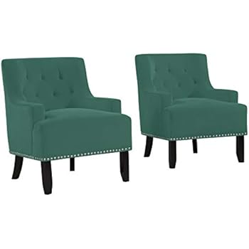 Amazon.com - Domesis Fabric Armless Accent Chair, Set of 2 ...