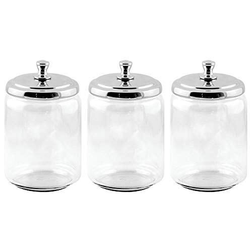 Bath Mdesign Glass Bathroom Countertop Storage Organizer Canister Apothecary Jar Shower Bathtub Accessories