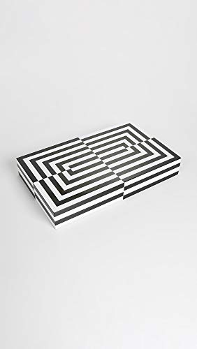 Jonathan Adler Men's Lacquer Op Art Backgammon Set, Black/White, One Size