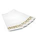 100 Disposable Guest Towels Soft and Absorbent Linen-Feel Paper Hand Towels Durable Decorative Bathroom Hand Napkins Good for Kitchen, Parties, Weddings, Dinners or Events White and Gold