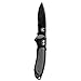 Benchmade - Boost 590 Knife, Drop-Point Blade, Serrated Edge, Coated Finish, Gray and Black Handle, Made in the USA