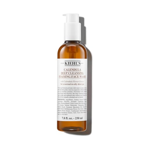 KIEHL'S Calendula Foaming Face Wash, milder Reinigungsschaum fürs Gesicht mit Ringelblumen-Extrakt & Glycerin, Gesichtsreiniger gegen Unreinheiten für empfindliche und unreine Haut