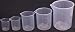 Shapenty 5 Sizes 50ml / 100ml /250ml /500ml /1000ml Capacity Clear Plastic Graduated Measuring Beaker Set Liquid Cup Container, 5PCS