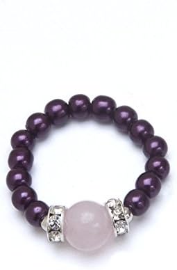 Magnetic Therapy Ring Burgandy/Rose Quartz (L)