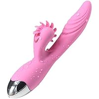 DanHu-Sex Rampant Rabbit Vǐbrátor for Women Wave Motion Duble Stimulation Adult Toy for Women, Tongue Licking, 7…