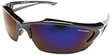 Edge Eyewear TSDKAP218 Khor Safety Glasses, Black with Polarized Aqua Precision Blue Mirror Lens