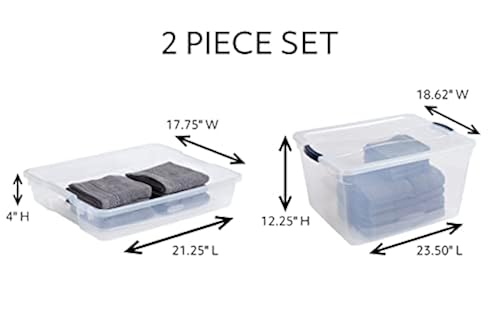 Rubbermaid Cleverstore Clear 71 Qt, 4-Pack with Tray Insert, Made