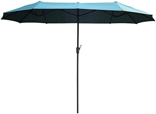 AOODA 13 ft Market Patio Umbrella Double-Sided Steel Table Outdoor Umbrella with Crank, Perfect for Outdoors, Patio, or Any Parties (Green)