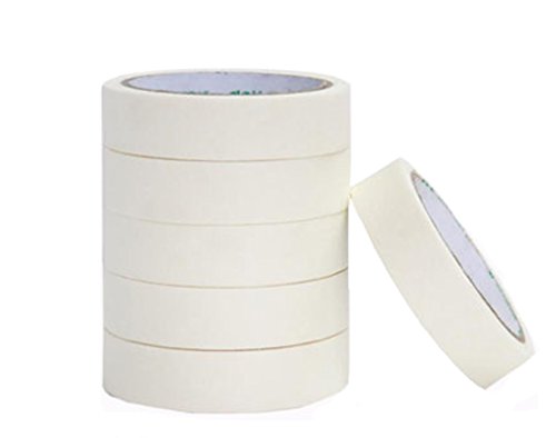 6 Pack 1 inch Masking Tape. 60 Yard Roll 6Pack = 360 Multi-Use, Easy Tear Tape. Great for Labeling, Painting, Packing and More. Adhesive Leaves No Residue. - Thumbnail 3