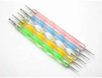 Dotting 5 X 2 Way Marbleizing Dotting Pen Set for Nail Art Manicure Pedicure