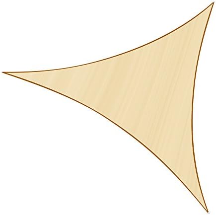 Sunlax 20' x 20' x 20' Sand Color Triangle UV Block Sun Shade Sail Canopy for Patio and Outdoor