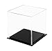 Acrylic Display Case – Versatile Small Rectangle Clear Acrylic Boxes for Display with Black Base – Display Case for Collectibles, Action Figures, Models – 4