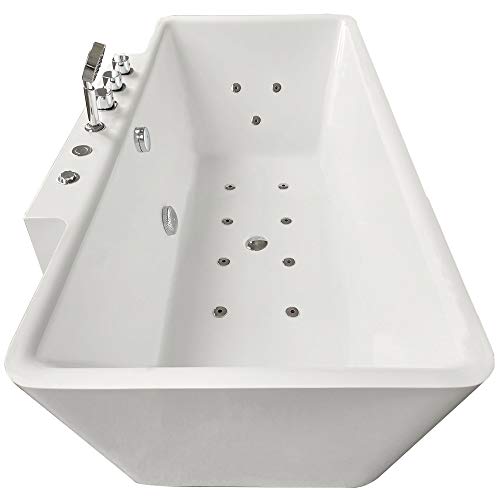 DKB Dylan Jetted Whirlpool Tub in White Deep Soaking Comfort Hydro