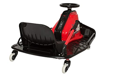 Razor Crazy Cart - 24V Electric Drifting Go Kart - Variable Speed, Up to 12 mph, Drift Bar for Controlled Drifts, Black/Red