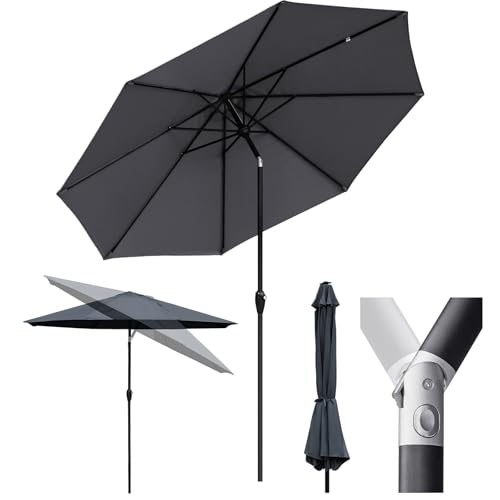 Sekey® 300 cm Sonnenschirm Aluminum Marktschirm Gartenschirm Terrassenschirm Rund UV50+