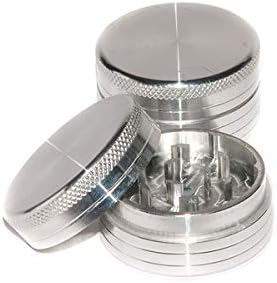 Eco Genes ECOGRINDERS 63 mm 2-Part Aluminium CNC Herb Crusher Grinder (Silver)