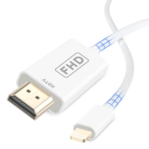 Zestiq Lightning to HDMI Cable 2M, HDMI Cable for iPhone, Mobile to TV Adapter Mobile Cable 1080P Compatible with iPhone 14, 13, 12, 11, Pro Max, XS, XR, X to TV, Projector and Monitor
