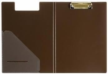 AWEBUY Clipboard Folder File Padfolio with Refillable Notepads Portfolio for Conference Document Business Letter Size Writing Pad Organizer Office Stationary (Brown)