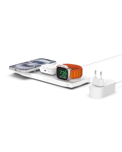Chargeur MagSafe 3-en-1, certification MFi, chargeur sans fil rapide pour iPhone 16, 15, 14, 13, 12 Series, Apple Watch 10, 9, 8, 7, 6, Ultra (et versions antérieures), AirPods 2, AirPods Pro