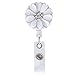Soleebee 24'' Retractable Badge Reels, Camellia Nurse ID Badge Holder with Belt Clip 3 Pack - Crystal