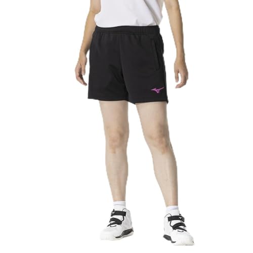 バレーボールウェア ハーフパンツ ニット素材 股下13cm(L寸) V2MBB211 レディース ブラック/ベリーピンク S
