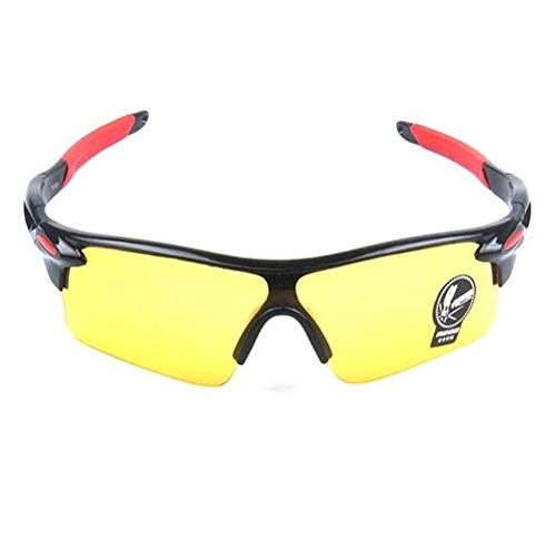 Sozzumi Men’s and Women’s Night-Vision Luminous UV Protected Polarized Sports Sunglasses Protective Drivers glasses for Sport, Bike, Cycling ( Yellow)