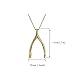 GlitterLounge Wishbone Necklace .925 Sterling Silver Gold Tone Celebrity Jennifer Aniston 16