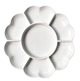 Easyou 8 Inch(20.5cm) 7 Well Porcelain Palette Ceramic Mixing Tray