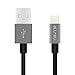 [Apple MFI Certified] aLLreLi 6.6ft Apple Lightning to USB Cable [Slim Fit Series] - Superior Quality Sync and Charging Lead, Perfect for iPhone 6 / 6 Plus / 5S / 5C / 5, iPad 4 / Air / Air 2 / Mini / Mini 2 / Mini 3, iPod 5th / nano 7th generation (Compatible with iOS 9) - Gray / Black