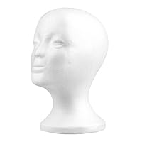 discountstore145 Foam Mannequin Head,Practical Multi-Use Lightweight Mannequin Head Foam Female Mannequin Head Manikin Head Model Wig Hair Glasses Display Stand for Salon Shopping Mall
