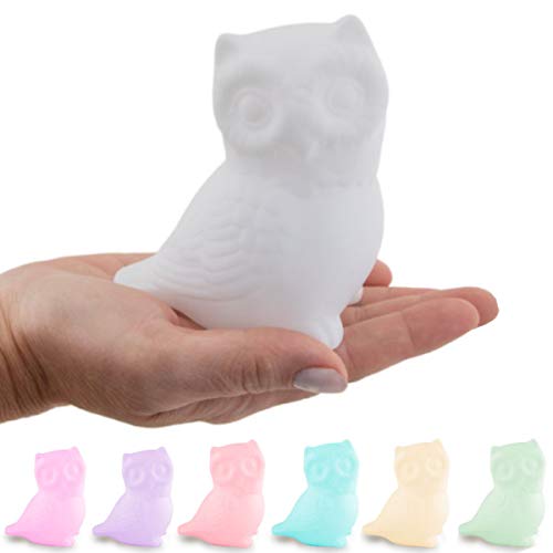 Concepts In Time Owl LED Light-Up Figurine Night Light White with Multicolor Changing Lights Kids Be Concepts In Time Owl LED Light-Up Figurine Night Light White with Multicolor Changing Lights Kids Be