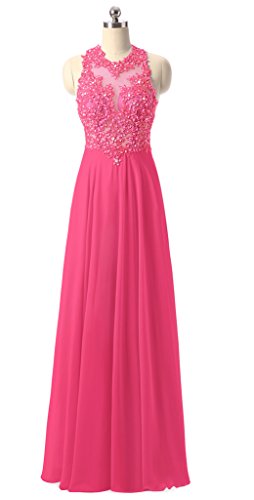 Lovelybride-Herrlich-A-Linie-Hoher-Hals-Spitze-Ballkleid-Brdeln-Abendkleider