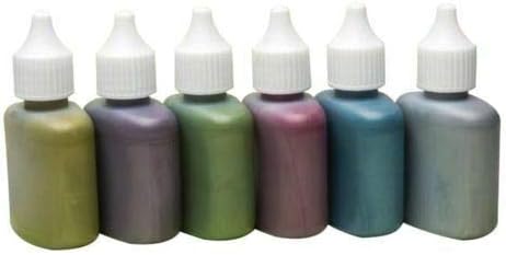 6 Metallic MARBLING Ink 25ml Dropper TOP Gold Silver Blue Green RED Purple