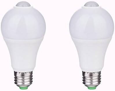 2 Pack - Infrared Motion Sensor LED Light Bulb 5W Warm White E27