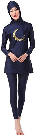 Deylaying Islamic Muslim Women Summer Burkini Malaysia Swimwear Bathing Suit Full Cover Attached Cap Modest Arab Middle East Hijab Swimsuit Sun Protection Beachwear