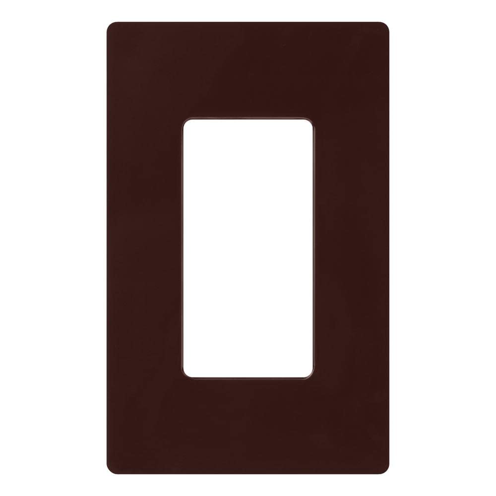 Photo 1 of Lutron Claro Light Switch Cover Plate, 1 Gang Wallplate, for Decorator Light Switches, Rocker Light Switch Cover, Outlet Cover, Screwless Switch Plate Cover, Gloss, CW-1-BR, Brown